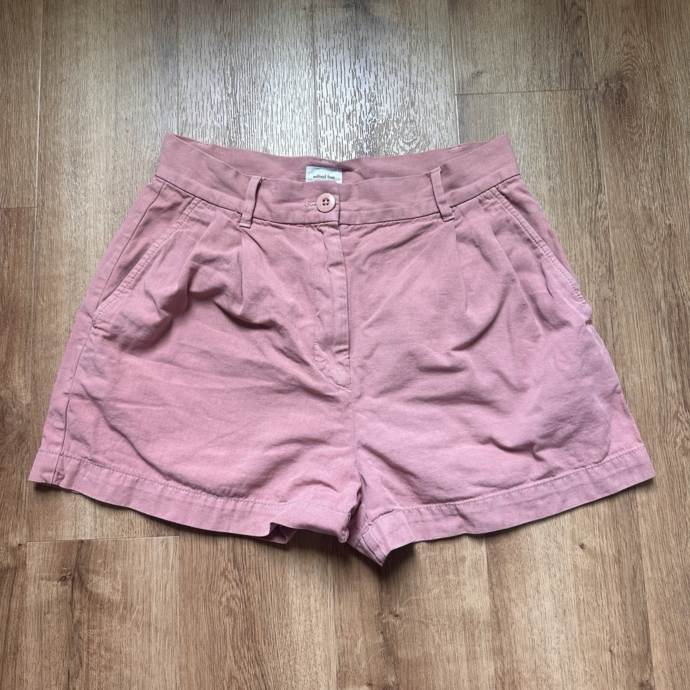 Aritzia Wilfred‎ Free Cotton Linen Blend Pleated Shorts Size 8